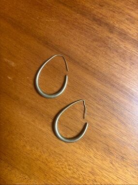 Matte Gold Teardrop Hoop Earrings - Women Jewelry